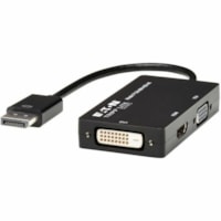 Tripp Lite DisplayPort to VGA / DVI / HDMI 4K x 2K Adapter Converter - 6" (152.40 mm) DVI/DisplayPort/HDMI/VGA A/V Cable for Audio/Video Device, Notebook, Tablet, Monitor, Projector, TV - First End: 1 x DisplayPort 1.2 Digital Audio/Video - Male - Second End: 1 x 15-pin HD-15 - Female, 1 x HDMI Digi