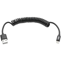 Câble de transfert de données M100-004COIL-BK 4 pi (1,22 m) Propriétaire/USB Tripp Lite by Eaton - 4 pi (1,22 m) Propriétaire/USB Câble de transfert de données pour iPhone, iPod, Ordinateur Portable, iPad, Ordinateur de bureau - MFI - Nickel Connecteur plaqu&e