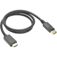 Tripp Lite by Eaton P582-003-V2-ACT DisplayPort/HDMI Audio/Video Cable - 3 ft (0.91 m) DisplayPort/HDMI A/V Cable for Audio/Video Device, Projector, Monitor, TV, Graphics Card - First End: 1 x DisplayPort 1.2 Digital Audio/Video - Male - Second End: 1 x HDMI Digital Audio/Video - Male - Supports up 