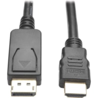 Câble audiovisuel P582-006-V2-ACT 6 pi (1,83 m) DisplayPort/HDMI Tripp Lite series - 6 pi (1,83 m) DisplayPort/HDMI Câble audiovisuel pour Périphérique audio/vidéo, Projecteur, Moniteur, Téléviseur, Carte graphique - Supports up to 3840 x 2160 - Dor&eac