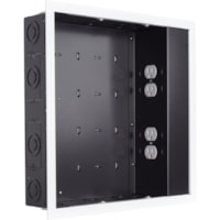 Chief Proximity In-Wall Storage Box with 4 Power Receptacle & Surge - Black - 1-gang - Black, White