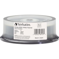 Verbatim Blu-ray Recordable Media - BDXL - 4x - 100 GB - 25 Pack Spindle - 120mm - Printable - Thermal Printable