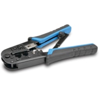 Tripp Lite by Eaton RJ11/RJ12/RJ45 Crimping Tool with Cable Stripper - Heavy Duty, Comfortable Grip - Blue, Gray