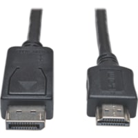 Câble audiovisuel P582-025 25 pi (7,62 m) DisplayPort/HDMI Tripp Lite series - 25 pi (7,62 m) DisplayPort/HDMI Câble audiovisuel pour Périphérique audio/vidéo, Carte graphique, Projecteur, Moniteur, Téléviseur - Supports up to 1920 x 1080 - Nickel Conne