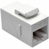 Tripp Lite by Eaton Cat6 Straight-Through Modular In-Line Snap-In Coupler (RJ45 F/F), White - 1 x RJ-45 Network Female - 1 x RJ-45 Network Female - Gold Contact - White 