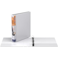 QuickFit QuickFit PRO Single Touch D-ring View Binder - 1" (25.40 mm) Binder Capacity - Letter - 8 1/2" (215.90 mm) x 11" (279.40 mm) Sheet Size - 225 Sheet Capacity - Fastener(s): D-Ring - Polypropylene - White - Hinged, Locking Ring, Gap-free Ring, Heavy Duty, Antimicrobial - 1 Each