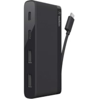 Belkin USB-C 4-Port Mini Hub (USB Type-C) - USB Type C - 640 MB/s - Notebook, Keyboard, Mouse, Flash Drive, Hard Drive, Printer - External - 4 USB Port(s) - 4 USB 3.0 Port(s) - Mac, ChromeOS, ChromeOS