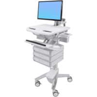 Ergotron StyleView Cart with LCD Arm, 3 Drawers (1x3) - Up to 24" (609.60 mm) Screen Support - 37.04 lb (16800 g) Load Capacity - Floor - Plastic, Aluminum, Zinc-plated Steel