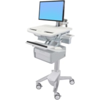 Ergotron StyleView Cart with LCD Arm, 1 Tall Drawer (1x1) - Up to 24" (609.60 mm) Screen Support - 37.04 lb (16800 g) Load Capacity - Floor - Plastic, Aluminum, Zinc-plated Steel