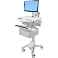 Ergotron StyleView Cart with LCD Pivot, 1 Tall Drawer (1x1) - Up to 24" (609.60 mm) Screen Support - 37.04 lb (16800 g) Load Capacity - Floor - Plastic, Aluminum, Zinc-plated Steel