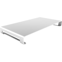 Satechi Aluminum Monitor Stand (Silver) - 31 lb (14061.36 g) Load Capacity - Desktop - Metallic Silver - Aluminum - Silver