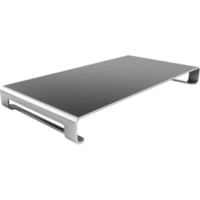 Satechi Aluminum Monitor Stand (Space Gray) - 31 lb (14061.36 g) Load Capacity - Desktop - Metallic Silver - Aluminum