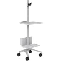 Anthro Zido Computer Cart Package - 118 lb (53523.90 g) Capacity - 4 Casters - 4" (101.60 mm) Caster Size - Medium Density Fiberboard (MDF), Cast Metal - 25" (635 mm) Width x 24.5" (622.30 mm) Depth x 66.5" (1689.10 mm) Height - Steel Frame - Cool Gray - 6 Box