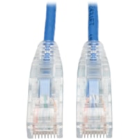 Tripp Lite series N201-S03-BL Cat6 Gigabit Snagless Slim UTP Patch Cable (RJ45 M/M), 3 ft. - 3 ft (0.91 m) Category 6 Network Cable for Network Device, Switch, Router, Server, Modem, Printer, Computer - First End: 1 x RJ-45 Network - Male - Second End: 1 x RJ-45 Network - Male - 1 Gbit/s - Patch Cab