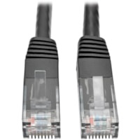 Tripp Lite series Cat6 Gigabit Molded Patch Cable (RJ45 M/M), Black, 10 ft - 10 ft (3.05 m) Category 6 Network Cable for Network Device, Router, Modem, Blu-ray Player, Printer, Computer - First End: 1 x RJ-45 Network - Male - Second End: 1 x RJ-45 Network - Male - 1 Gbit/s - Patch Cable - Gold Plate
