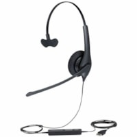 Jabra BIZ 1500 Headset - Mono - USB - Wired - 32 Ohm - 20 Hz to 6.80 kHz - Over-the-head - Monaural - Supra-aural - 7.5 ft (2.30 m) Cable - Noise Canceling - Black