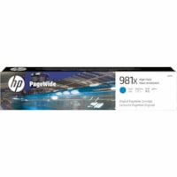 HP 981X (L0R09A) Original High Yield Page Wide Ink Cartridge - Single Pack - Cyan - 1 Each - 10000 Pages