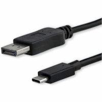 StarTech.com 3ft/1m USB C to DisplayPort 1.2 Cable 4K 60Hz - USB Type-C to DP Video Adapter Monitor Cable HBR2 - TB3 Compatible - Black - USB C to DisplayPort 1.2 Cable w/ 4K 60Hz/HBR2/5.1 Audio/HDCP 2.2/1.4 - Integrated video adapter minimizes signal loss - Works w/ USB Type-C DP Alt Mode/Thunderbo