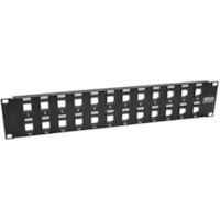 Tripp Lite by Eaton Panneau de brassage vierge N062-024-KJ - 24 Port(s) - 1U Haut - Noir - 19" Grand angle - Montable en rack