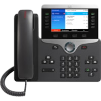 Téléphone IP 8861 - Avec fil/Sans fil - Filaire - Wi-Fi - Fixation au mur, Bureau - Charbon Cisco - 5 x Ligne Totale - VoIP - IEEE 802.11a/b/g/n/ac - Enhanced User Connect License, Unified Communications Manager Express - 2 x Réseasu (RJ-45) - PoE Ports