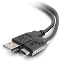 C2G 6ft USB 2.0 USB-C to USB-A Cable M/M - Black - 6 ft (1.83 m) USB Data Transfer Cable for Smartphone, Tablet, Hard Drive, Printer, Notebook, Cellular Phone - First End: USB 2.0 Type C - Male - Second End: USB 2.0 Type A - Male - 480 Mbit/s - Black