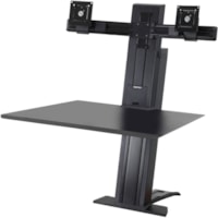 Ergotron WorkFit Desk Mount for Monitor, Keyboard - Black - 2 Display(s) Supported - 24" (609.60 mm) Screen Support - 25 lb (11339.81 g) Load Capacity - 100 x 100, 75 x 75