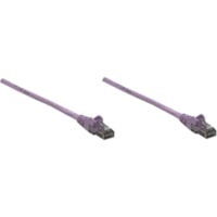 Intellinet Network Cable, Cat6, UTP - 25 ft Category 6 Network Cable for Network Device - First End: 1 x RJ-45 Network - Male - Second End: 1 x RJ-45 Network - Male - Gold Plated Contact - Purple