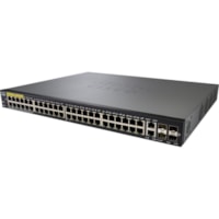 Cisco SF350-48MP 48-Port 10 100 PoE Managed Switch - 48 Ports - Manageable - Gigabit Ethernet, Fast Ethernet - 10/100Base-TX, 1000Base-X, 10/100/1000Base-TX - 3 Layer Supported - Modular - 4 SFP Slots - Optical Fiber, Twisted Pair - Desktop - Lifetime Limited Warranty