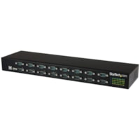 StarTech.com USB to Serial Hub - 16 Port - COM Port Retention - Rack Mount and Daisy Chainable - USB to RS232 Hub - Convert a USB port into 16 RS232 serial ports in an industrial rack-mountable chassis, and daisy chain multiple hubs for a scalable solution - 16-Port USB-to-Serial Adapter Hub - USB t