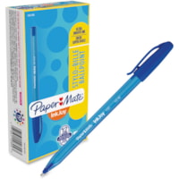 Paper Mate Inkjoy 100 ST Ballpoint Stick Pens - 1 mm (0.04") Medium Pen Point - Blue Ink - Translucent Barrel - 1 Dozen