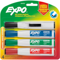 Expo Eraser Cap Magnetic Dry Erase Marker Set - Medium Chisel, Fine, Broad Marker Point - Assorted Ink - 4 / Pack