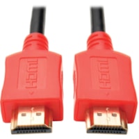 Câble audiovisuel P568-010-RD 10 pi (3,05 m) HDMI Tripp Lite series - 10 pi (3,05 m) HDMI Câble audiovisuel pour Moniteur, Projecteur, Téléviseur, iPad, Récepteur A/V, Périphérique audio/vidéo, Lecteur Blu-ray - 18 Gbit/s - Supports up to 3840 x 