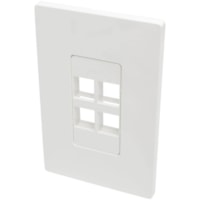 Tripp Lite by Eaton Plaque avant N080-104 - 4 xombre total de prises - 1-gang - Fixation murale - Blanc - Polycarbonate