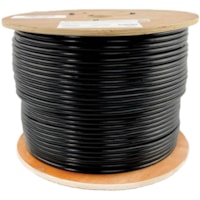 Tripp Lite by Eaton Cat6 Gigabit Bulk Solid-Core Plenum-Rated PVC Cable, Black, 1000 ft - 1000 ft (304.80 m) Category 6 Network Cable for Network Device - First End: 1 x Bare Wire - Second End: 1 x Bare Wire - 1 Gbit/s - 23 AWG - Black 