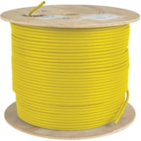 Tripp Lite by Eaton Cat5e 350 MHz Bulk Solid-Core PVC Cable, Yellow, 1000 ft - 1000 ft (304.80 m) Category 5e Network Cable for Network Device, Patch Panel, Switch, Router - First End: 1 x Bare Wire - Second End: 1 x Bare Wire - 1 Gbit/s - 24 AWG - Yellow 