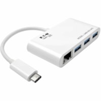 Concentrateur USB U460-003-3AG - USB Type C - Externe Tripp Lite by Eaton - USB Type C - Externe - 3 Port(s) USB - 1 Port(s) réseau (RJ-45) - 3 Port(s) USB 3.1