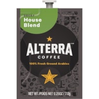 Alterra Decaf House Blend Coffee - Compatible with Flavia - Light - Decaffeinated - 100 / Carton