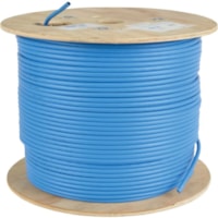 Tripp Lite by Eaton Cat5e 350 MHz Bulk Solid-Core Plenum-Rated PVC Cable, Blue, 1000 ft - 1000 ft (304.80 m) Category 5e Network Cable for Network Device, Patch Panel, Switch, Router - First End: 1 x Bare Wire - Second End: 1 x Bare Wire - 1 Gbit/s - 24 AWG - Blue 