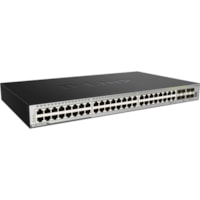 D-Link 52-Port Layer 3 Stackable Managed Gigabit Switch including 4 10GbE Ports - 48 Ports - Manageable - Gigabit Ethernet, 10 Gigabit Ethernet - 10/100/1000Base-TX, 10GBase-LR, 10GBase-SR, 1000Base-SX, 1000Base-LX - 3 Layer Supported - Modular - 4 SFP Slots - Optical Fiber, Twisted Pair - Lifetime 