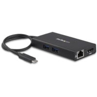 StarTech.com USB-C Multiport Adapter - USB-C Travel Dock w/ 4K HDMI - 60W PD Pass-Through, GbE, 2x USB-A - Mini USB Type-C Docking Station - USB-C travel dock w/ 4K 30Hz HDMI video display, 2x USB-A 3.0, GbE, 60W PD Pass Through - Portable mini dock w/ 10in cable - USB C multiport adapter for USB Ty