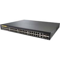 Cisco SF350-48P 48-Port 10 100 PoE Managed Switch - 48 Ports - Manageable - Gigabit Ethernet, Fast Ethernet - 10/100Base-TX, 1000Base-X, 10/100/1000Base-TX - 3 Layer Supported - Modular - 4 SFP Slots - Optical Fiber, Twisted Pair - Desktop