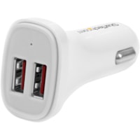 Star Tech.com Dual Port USB Car Charger - White - High Power 24W/4.8A - 2 port USB Car Charger - Charge two tablets at once - Charge two tablets simultaneously, in your car - 2 port USB Car Charger - Tablet Car Charger - Dual Port Car Charger - USB Car Charger - Phone Charger for Car - Dual-Port USB