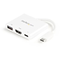 StarTech.com USB C Multiport Adapter with HDMI 4K & 1x USB 3.0 - PD - Mac & Windows - White USB Type C All in One Video Adapter - Expand the connectivity of your laptop or MacBook with this USB-C multiport adapter with HDMI - USB C HDMI Multiport Adapter - USB Video Adapter - USB Type C Multiport Ad