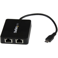 StarTech.com USB C to Dual Gigabit Ethernet Adapter with USB 3.0 (Type-A) Port - USB Type-C Gigabit Network Adapter - Use the USB-C port on your laptop to add LAN access with two GbE ports & a USB-A port - USB 3.0 - USB C to Gigabit Ethernet Adapter - USB C to Ethernet - USB Type C to Ethernet - USB