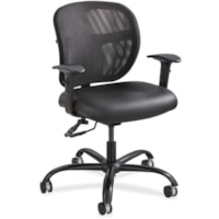 Safco Vue Intensive-use Mesh Task Chair - Black Vinyl Seat - Nylon Back - 5-star Base - 1 Each