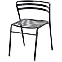 Safco Multipurpose Stacking Metal Chairs - Slate Seat - Slate Back - Black Tubular Steel Frame - Low Back - Four-legged Base - Metal - 2 / Carton