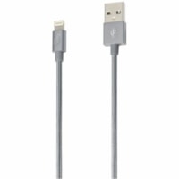 iStore Lightning Charge 4ft (1.2m) Braided Cable (Space Gray) - 4 ft Lightning/USB Data Transfer Cable for Computer, Power Adapter, iPhone, iPad - First End: 1 x Lightning Male - Second End: 1 x USB Type A Male - MFI - Space Gray