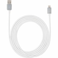 iStore Lightning Charge 6.7ft (2m) Cable (White) - 6.7 ft Lightning/USB Data Transfer Cable for Computer, Power Adapter, iPhone, iPad - First End: 1 x USB Type A Male - Second End: 1 x Lightning Male - MFI - White, Gray