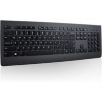 Clavier Professional - Sans fil Connectivité - USB Interface - Anglais (USA) - Noir Lenovo - Sans fil Connectivité - RF - USB Interface - Multimédia Raccourci-clavier(s) - Anglais (USA) - Poussoir/Dôme en caoutchouc Pavé Numérique - Noir