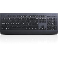 Lenovo Professional Wireless Keyboard - French Canadian - Wireless Connectivity - RF - 2.40 GHz - USB Interface - Multimedia Hot Key(s) - French (Canada) - PC, Windows - Plunger/Rubber Dome Keyswitch - AA Battery Size Supported - Black